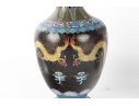 Cloisonne & Enamel Vintage Brass Chinese Dragon Vases