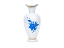 Herend Hungary Hand-Painted Porcelain Vase, Blue Chinese Bouquet Pattern