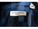 Burberry Blue Plaid Button-Up Shirt, Size 15 1/2-39 / 32-33