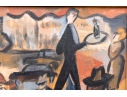 Signed Lansé Oil On Canvas, Cafe Interior