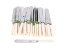 Set Of 29 English Sheffield Dinner Knives With Celluloid Handles