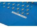 Hermès Fun Blue And Grey Frog Motif Silk Pocket Square/ Neck Scarf