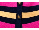 St. John Pink And Navy Blue Cardigan And Skirt Suit, Size 12