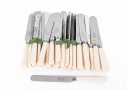 Set Of 29 English Sheffield Dinner Knives With Celluloid Handles