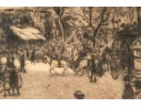 Jean Francois Raffaelli (France, 1850-1924) Etching, Paris Street Scene