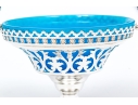 Silverplate And Opaline Glass Basket