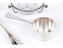 Silver Plate, Crystal And Cobalt Glass Serving Wares