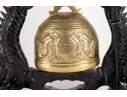 Brass Temple Bell With Dragon Motif Stand