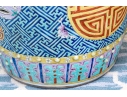 Two Chinese Famille Rose Enameled Porcelain Garden Stools