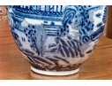 Pair Of Decorative Chinese Porcelain Ginger Jars With Wood Lids