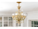 *Quality Murano Or Murano Style Hand-blown Glass Six Lite Chandelier