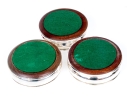 Set Of Three English Silverplate Wine Bottle Coasters