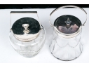 Two Antique Cut Glass And Silverplate Biscuit Jars