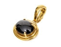 Gumps 18k Yellow Gold Classic Oval Black Onyx Ribbed Frame Pendant/enhancer