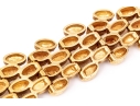 18k Yellow Gold Impactful Heavy Brutalist Textured Oval Link Chevron Motif Bracelet