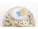 Herend Hungary Hand-Painted Reticulated Porcelain Potpourri Or Covered Box – Gold Floral Design