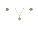 Contemporary Sterling Star Pendant Necklace And Earrings Set