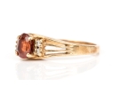 14k Yellow Gold Garnet And Diamond Ring, App. 0.04 TCW In Diamonds, Size 6