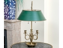 Classic Brass Three Light Bouillotte Lamp With Adjustable Shade