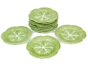 Set Of Twelve Portuguese Naturalistic Cabbage Plates