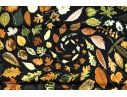 Hermès Striking Fall Leaves Motif Brown And Black Toned Silk Scarf