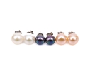 Collection Of Multi-colored Cultured Freshwater Pearl Stud Earrings