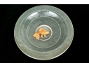 Large Quality Decorative Glass Bowl With Raised And Gilt Finished Koi Fish