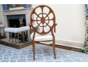 Quality Hepplewhite Style Painted Medallion Back Armchair