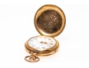 14K Small Vintage Floral Pocketwatch