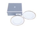 Set Of Two French, Puiforcat Cercle D'orfevre Sterling Rimmed Plates