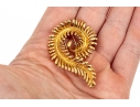 Tiffany & Co. 18k Yellow Gold Schlumberger Magnificent Stylized Furling Feather Brooch