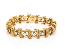 18k Yellow Gold Stunning Vintage Diamond Set Rope Motif Bracelet, App. 2.38 TCW