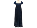 Carmen Marco Valvo Elegant Black And Blue Beaded Evening Dress, Size 6