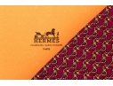 Hermes Burgundy And Gold Anchor Motif Silk Tie, With Box