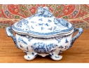 Decorative Twin Handled And Footed Vegetable Tureen With Lid