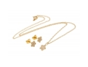 Contemporary Sterling Star Pendant Necklace And Earrings Set