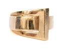 14k Yellow Gold Vintage Buckle Style Ring, Size 6.5-
