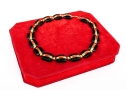18k Yellow Gold Beautiful Chunky Square Black Onyx Pillow Link And Coral Set Necklace