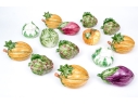 Fourteen Italian Hand-painted Naturalistic Vegetable Form Lidded Bowls Including Vietri
