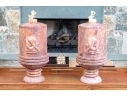 Highly Decorative Carved Stone Lidded Stone Vessels