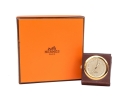 Hermes Diminutive Travel Alarm In Leather Case, Boxed