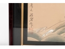 Pair Of Framed Asian Paintings On Silk Of Cranes