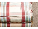 Custom Upholstered Ottoman With Fringed Apron