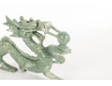 Chinese Carved Green Serpentine Hardstone Dragon
