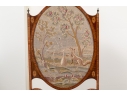 Antique Needlepoint Upholstered Fire Screen With Satinwood Stand
