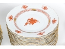 Herend Hungary Hand-Painted Dinner Service For Fourteen,  Rust Chinese Bouquet (AOG) Pattern