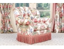 Custom Upholstered Club Chair With Bullion Fringe