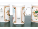 Gucci Vintage Set Of Six Bone China Christmas Themed Mugs, Boxed