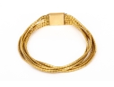 14k Yellow Gold Fun Vintage Flexible Multi Strand Omega Style Bracelet