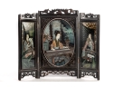 Vintage Chinese Reverse Glass Painted Table Screen